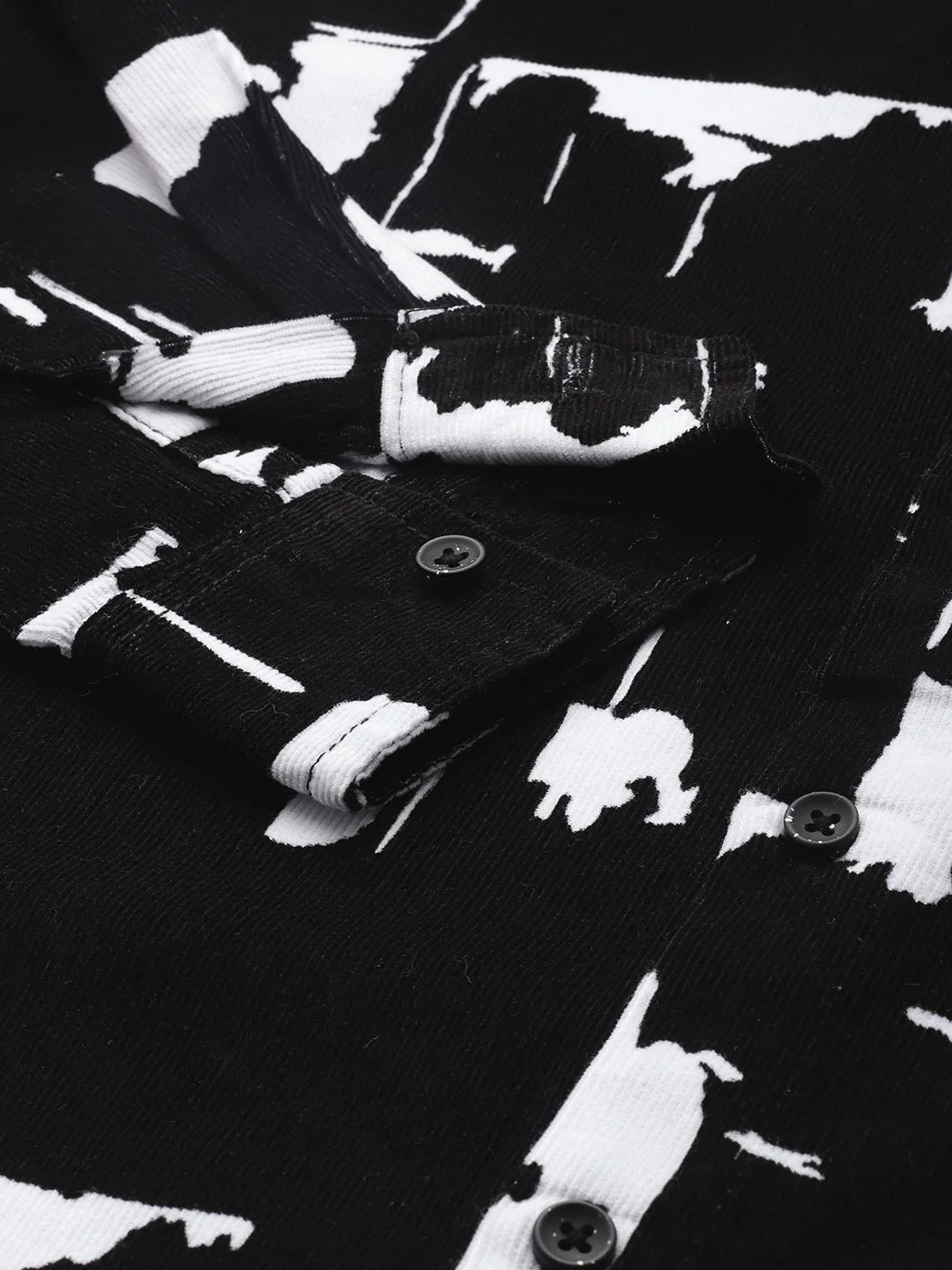Men's Black Regular Fit Printed Casual Shirt - Image 6