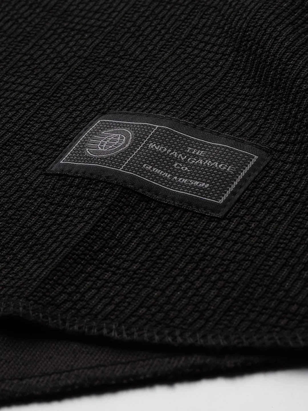 Men's Black Regular Fit Textured Casual T-Shirt - Image 6