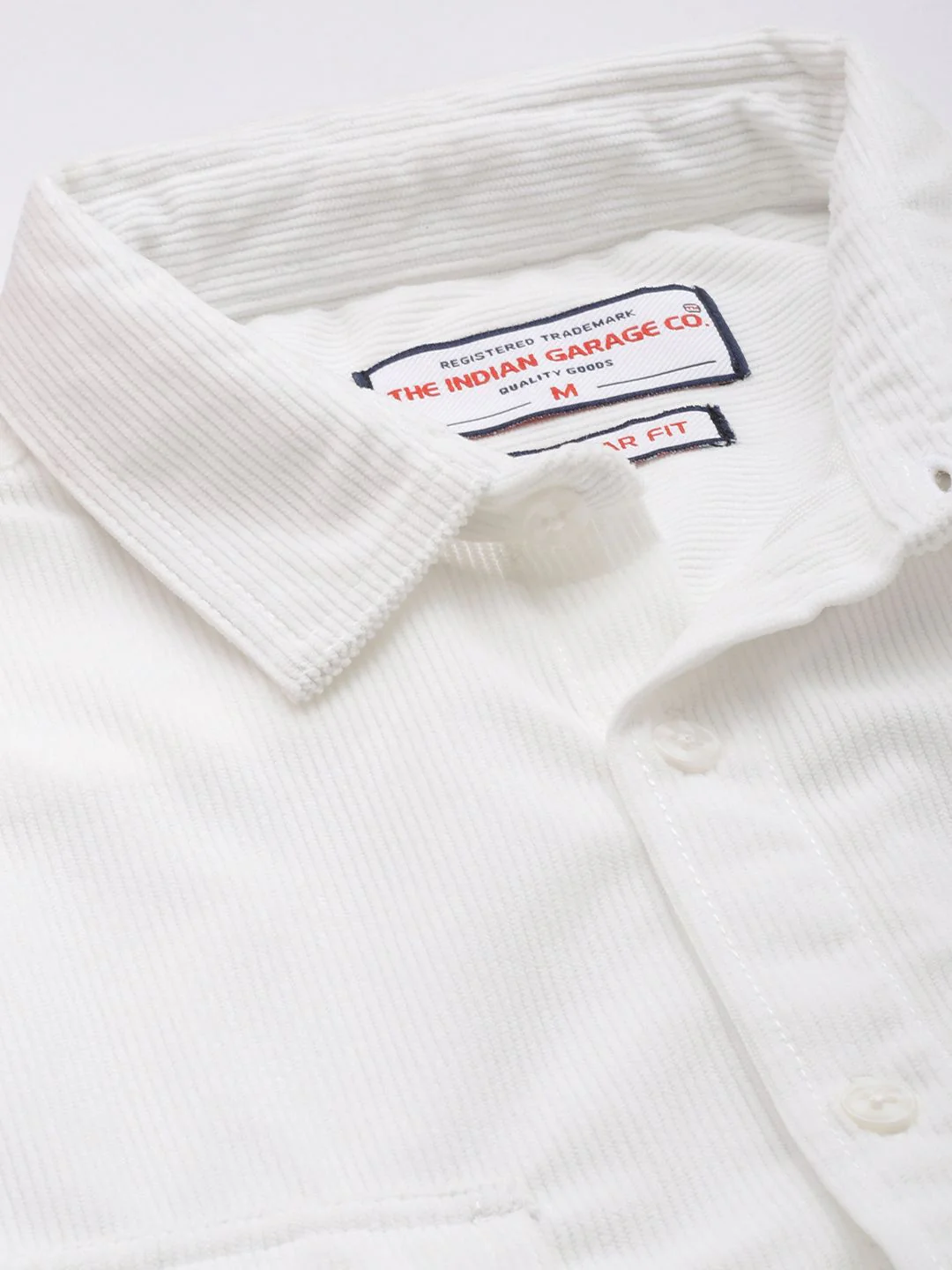 Men's White Regular Fit Solid Casual Shirt - Image 5