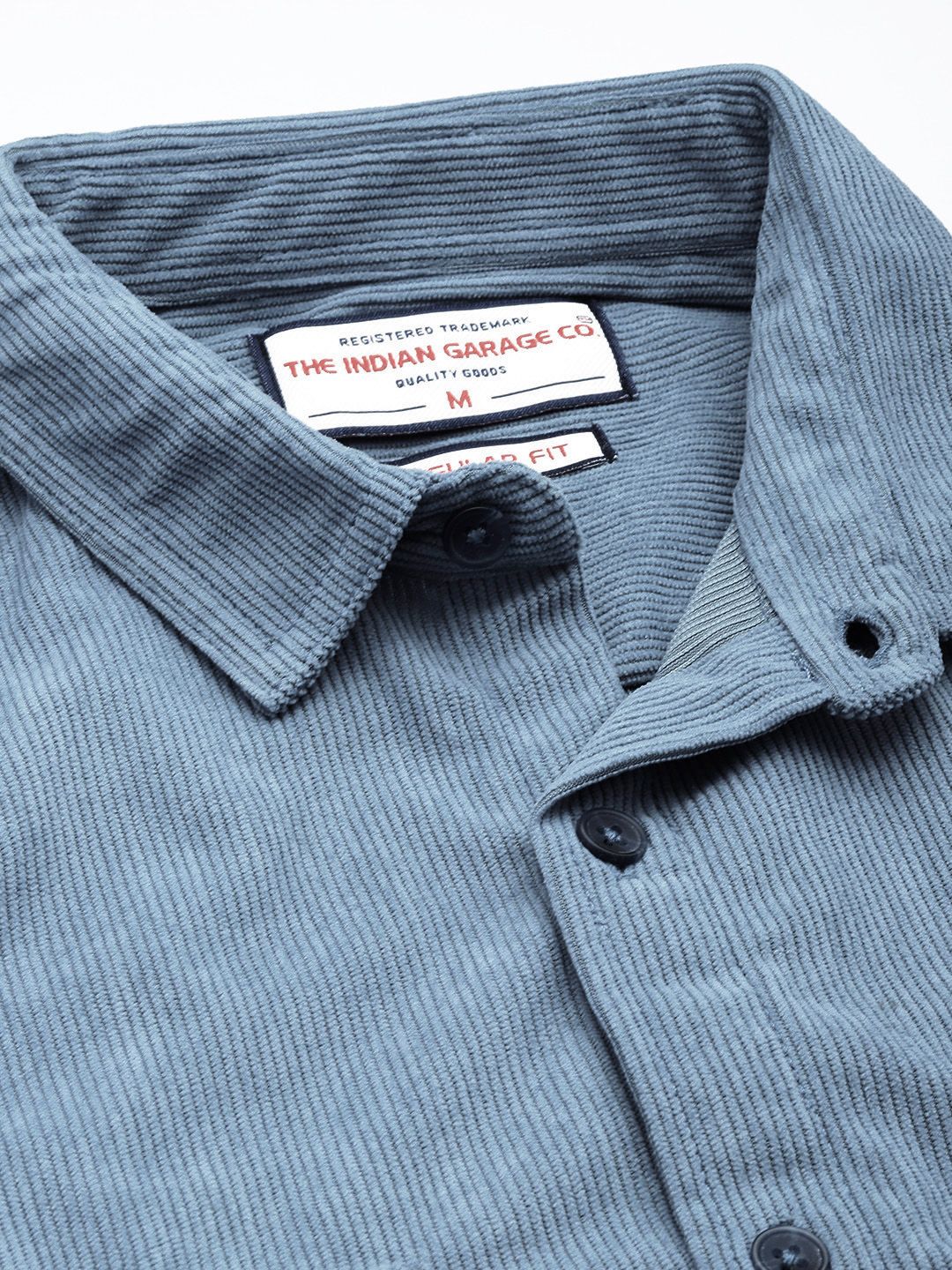 Men's Blue Regular Fit Solid Casual Shirt - Image 3