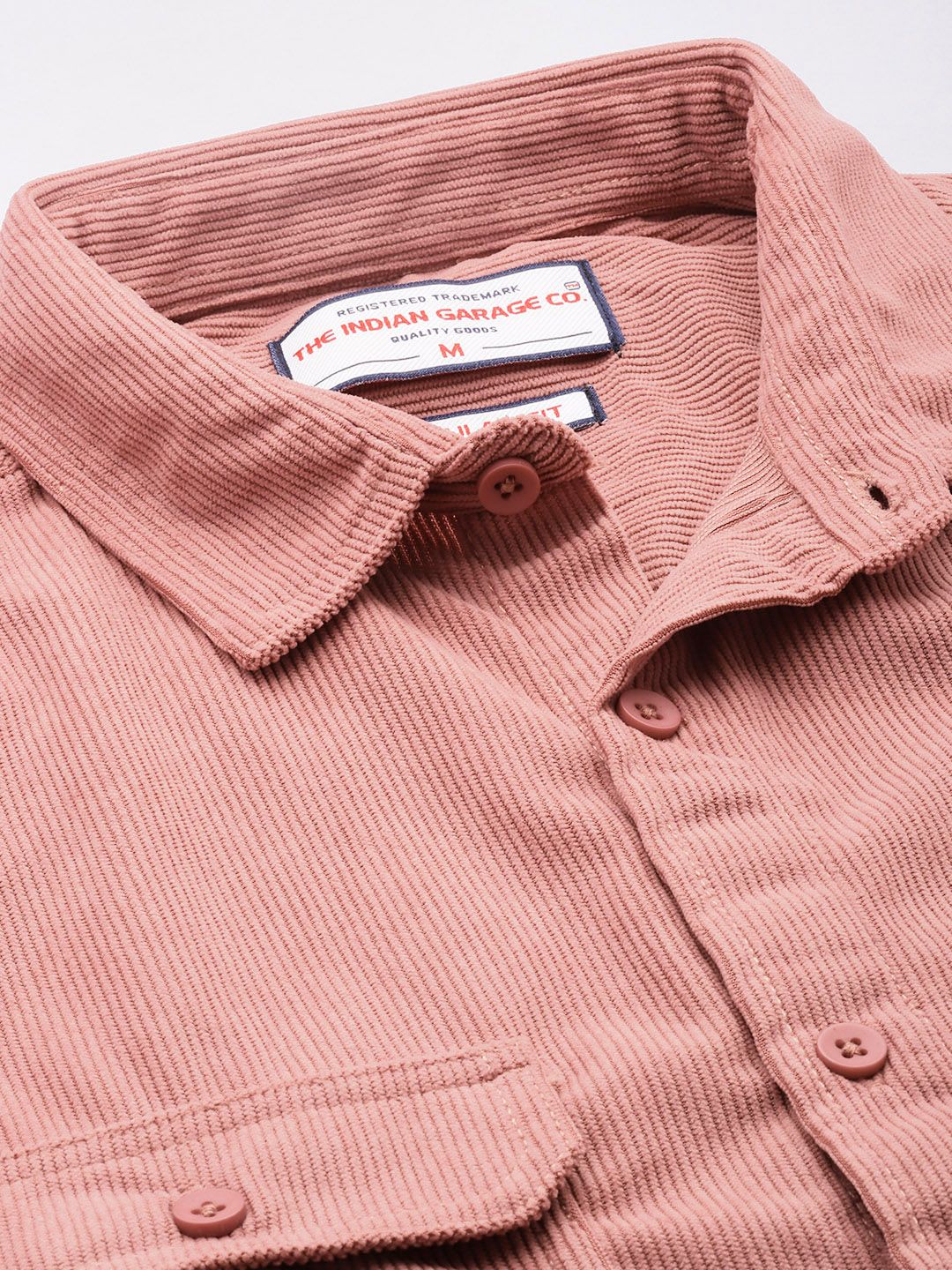 Men's Pink Regular Fit Solid Casual Shirt - Image 5