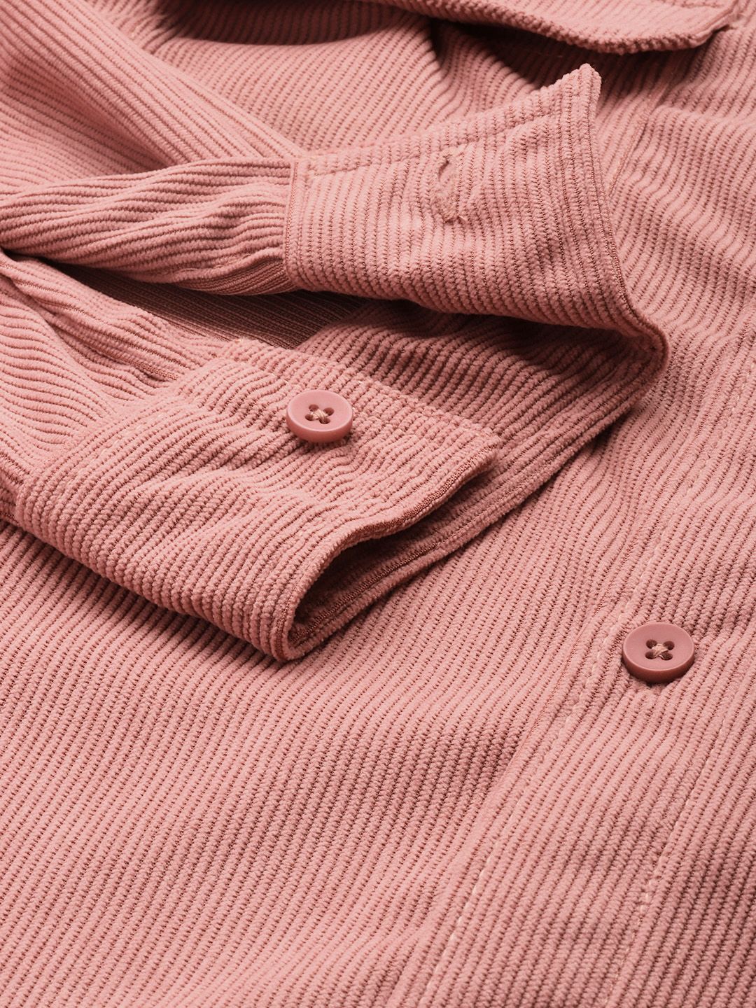 Men's Pink Regular Fit Solid Casual Shirt - Image 6