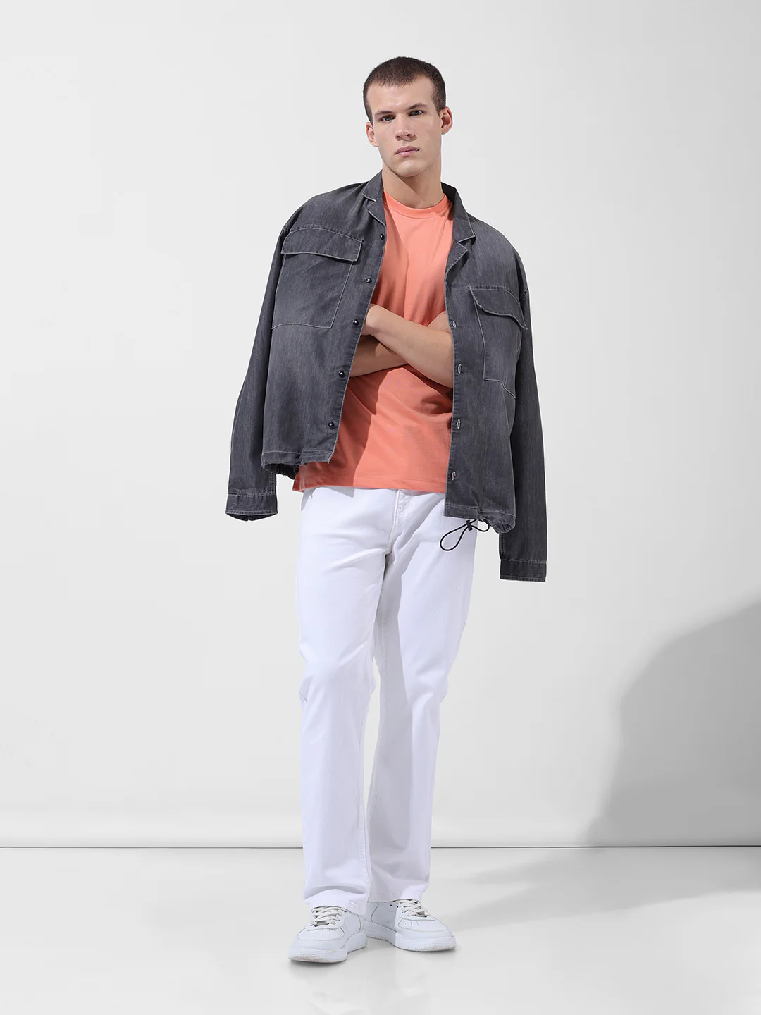 Men's White Regular Fit Casual Jeans - Image 5