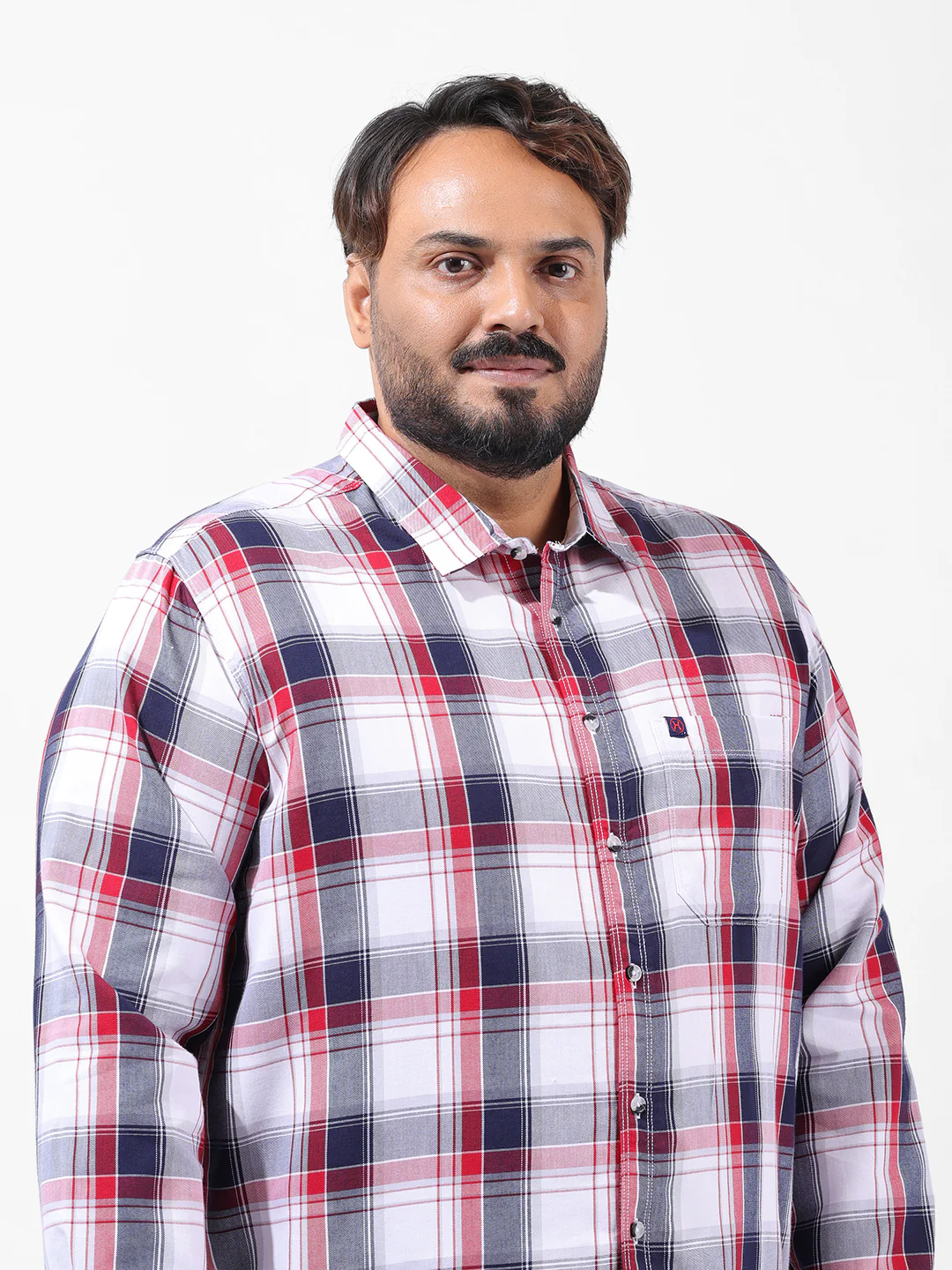 Men's White Regular Fit Checked Casual Shirt - Image 5