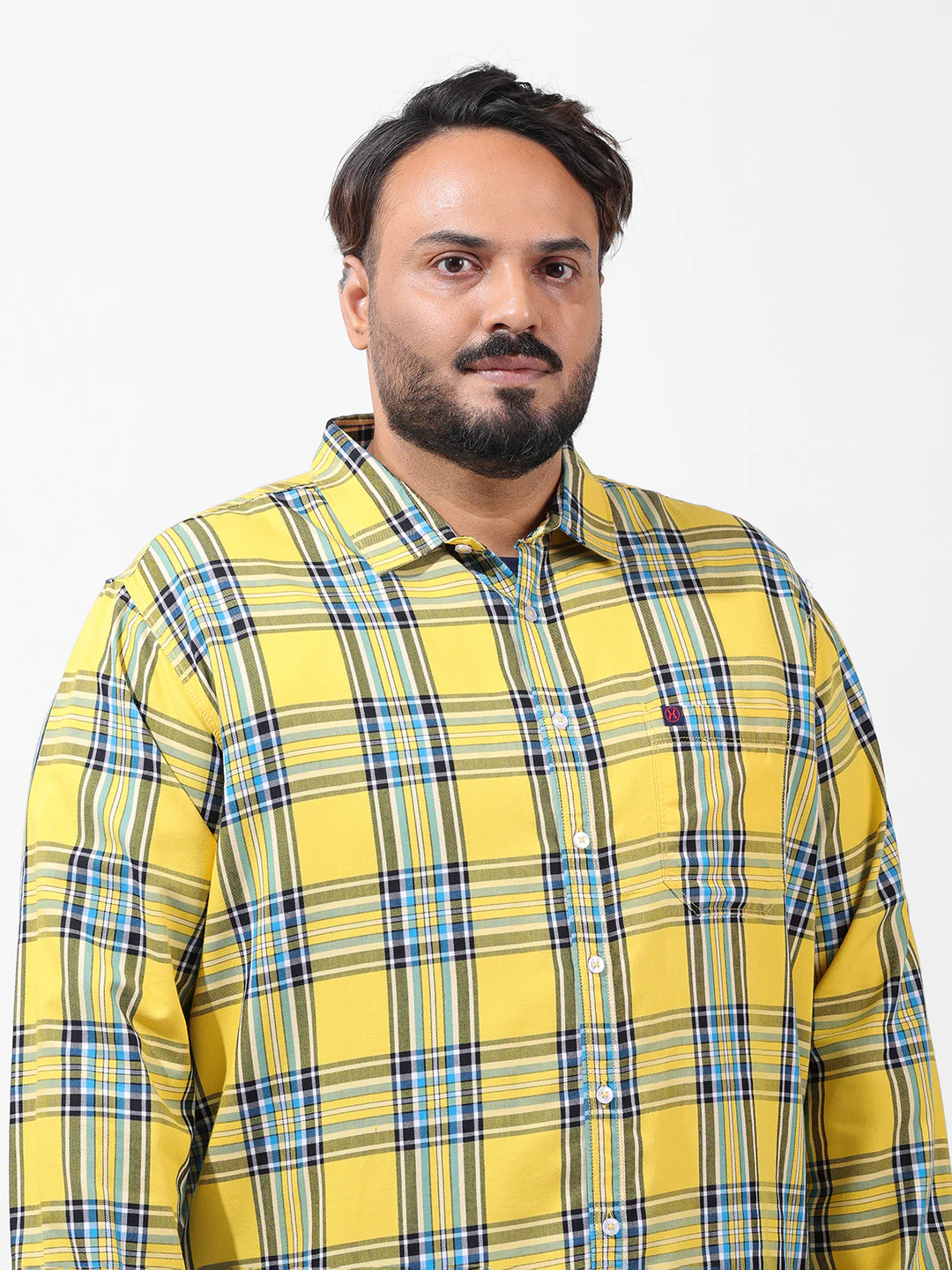 Men's Yellow Regular Fit Checked Casual Shirt - Image 5