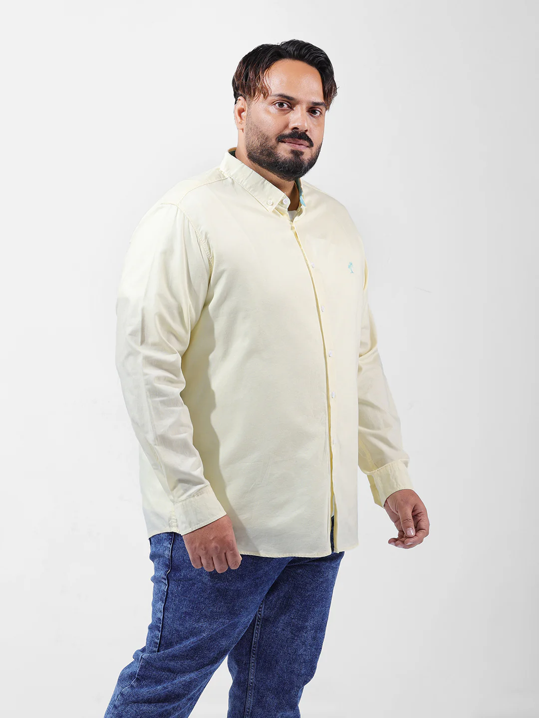 Men's Yellow Regular Fit Solid Casual Shirt - Image 2