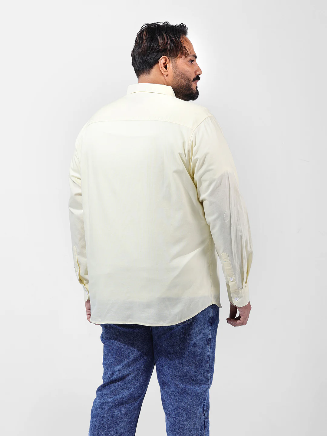 Men's Yellow Regular Fit Solid Casual Shirt - Image 4