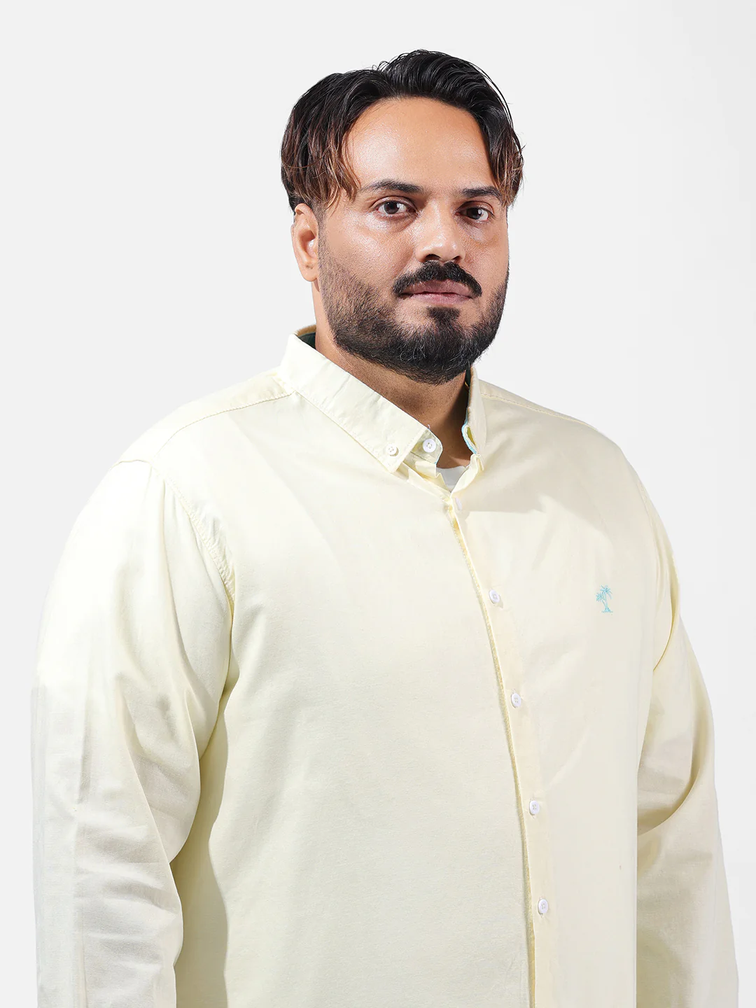 Men's Yellow Regular Fit Solid Casual Shirt - Image 5