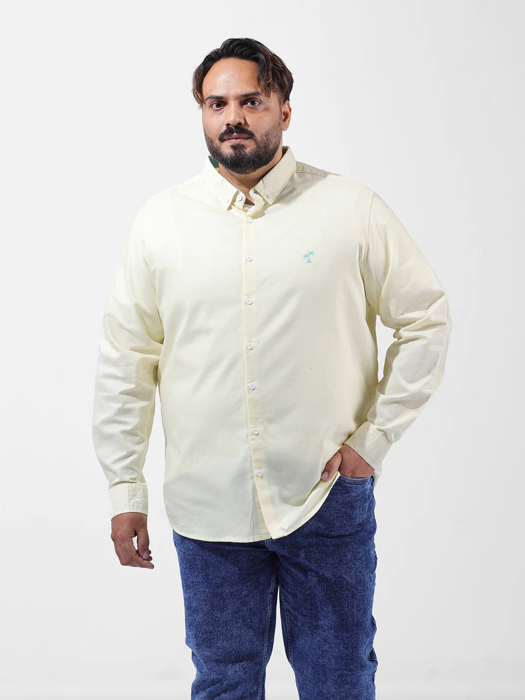 Men's Yellow Regular Fit Solid Casual Shirt - Image 7