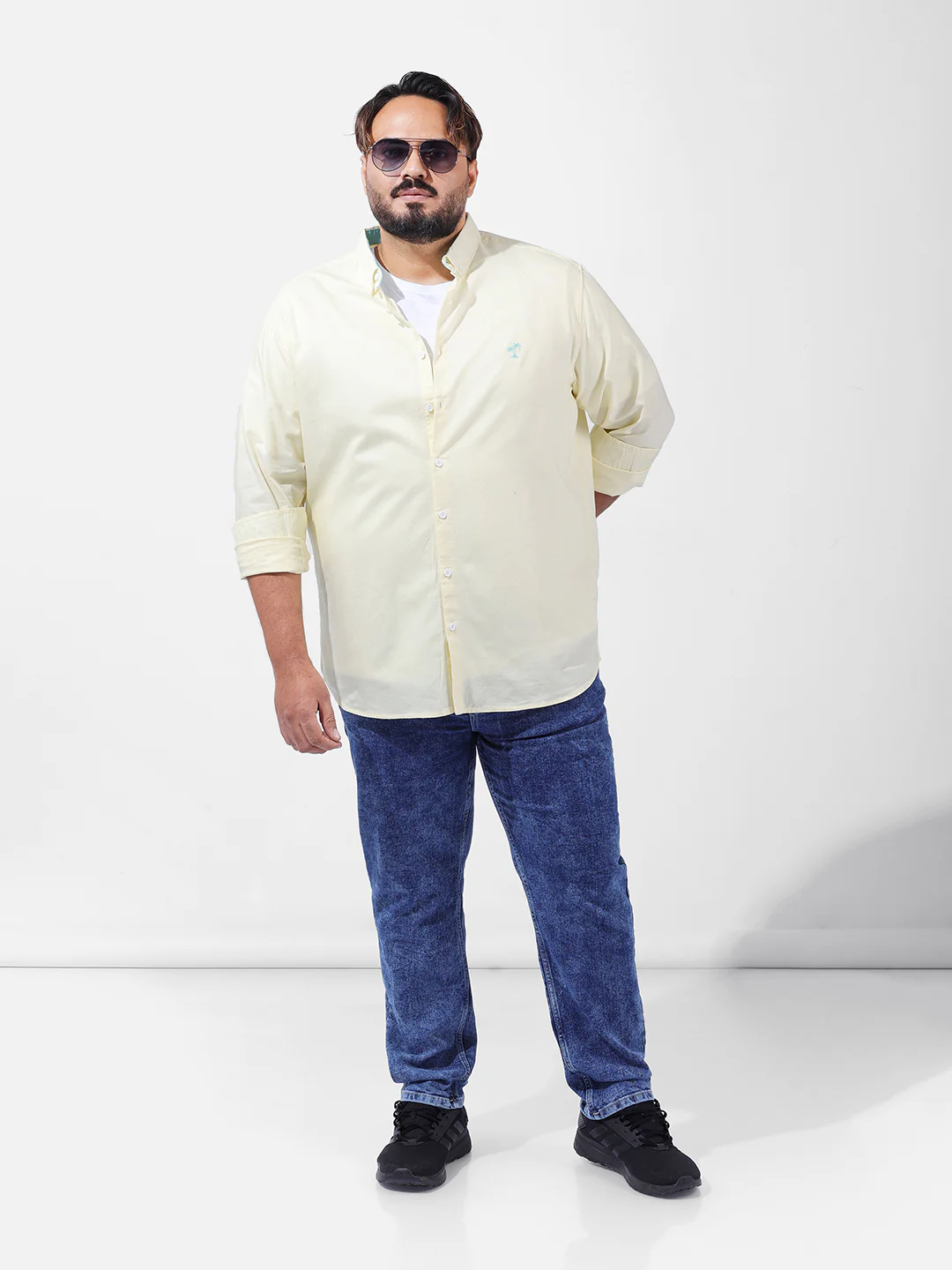 Men's Yellow Regular Fit Solid Casual Shirt - Image 8