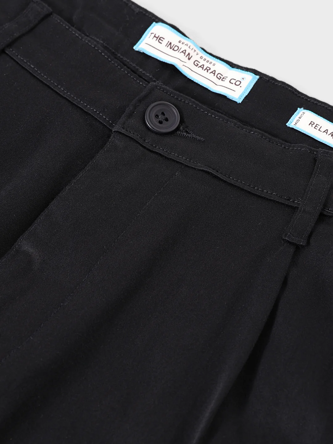 Men's Black Relaxed Fit Solid Casual Chinos - Image 6