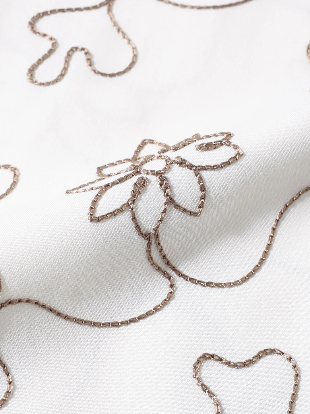 Men's Cream Relaxed Fit Embroidered Resort Wear Shirt - Image 7
