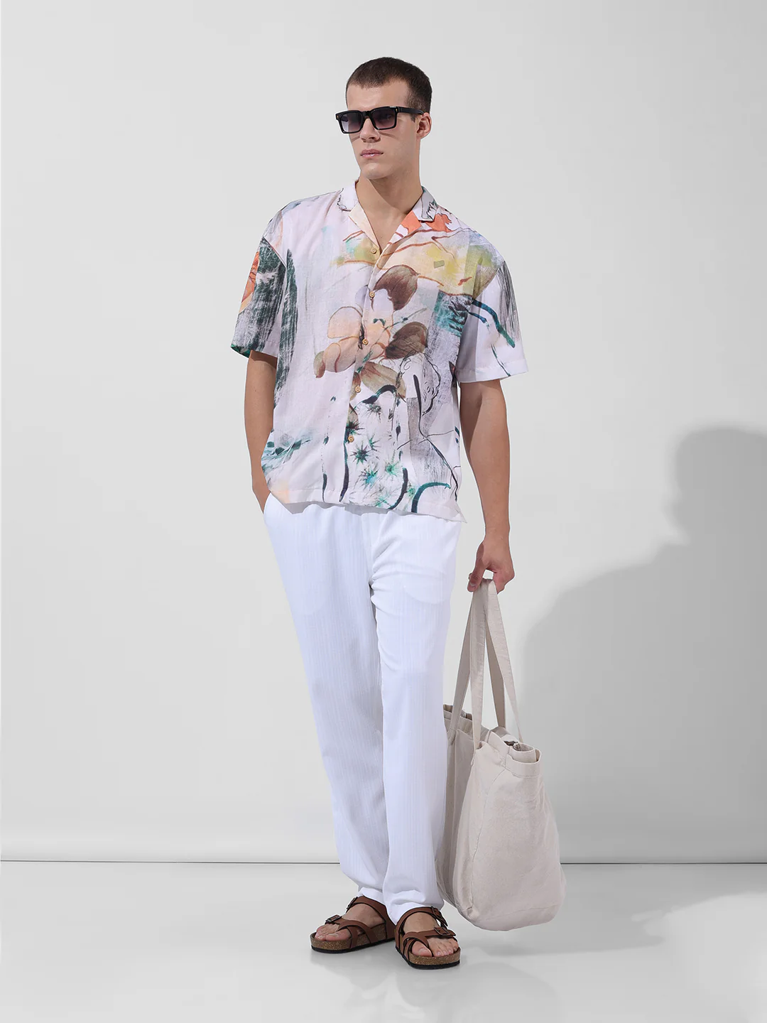 Men's Multicolor Relaxed Fit Printed Resort Wear Shirt - Image 10