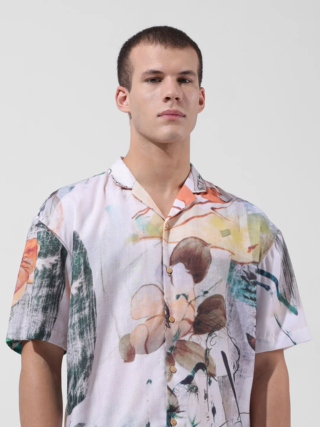 Men's Multicolor Relaxed Fit Printed Resort Wear Shirt - Image 6