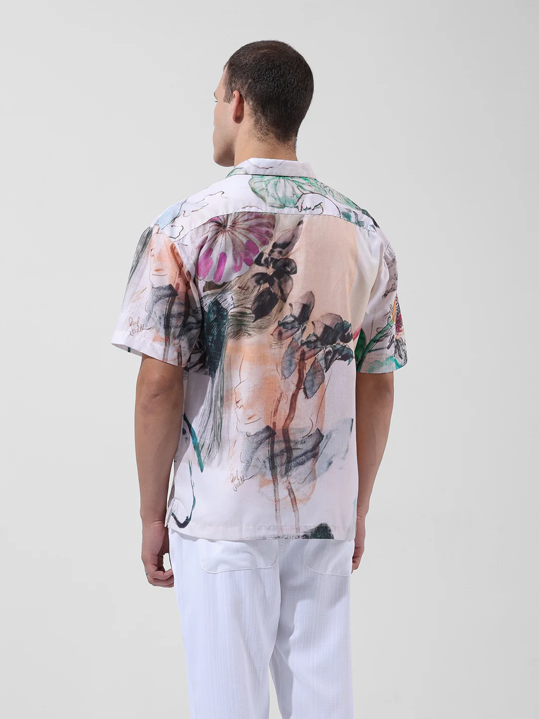 Men's Multicolor Relaxed Fit Printed Resort Wear Shirt - Image 8