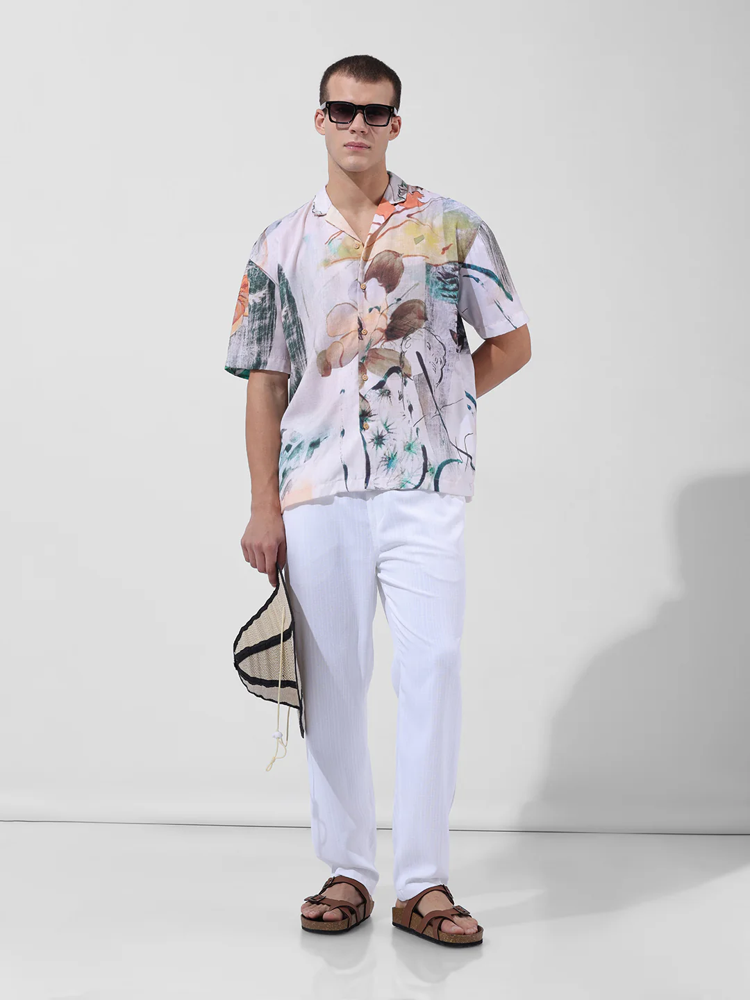 Men's Multicolor Relaxed Fit Printed Resort Wear Shirt - Image 9
