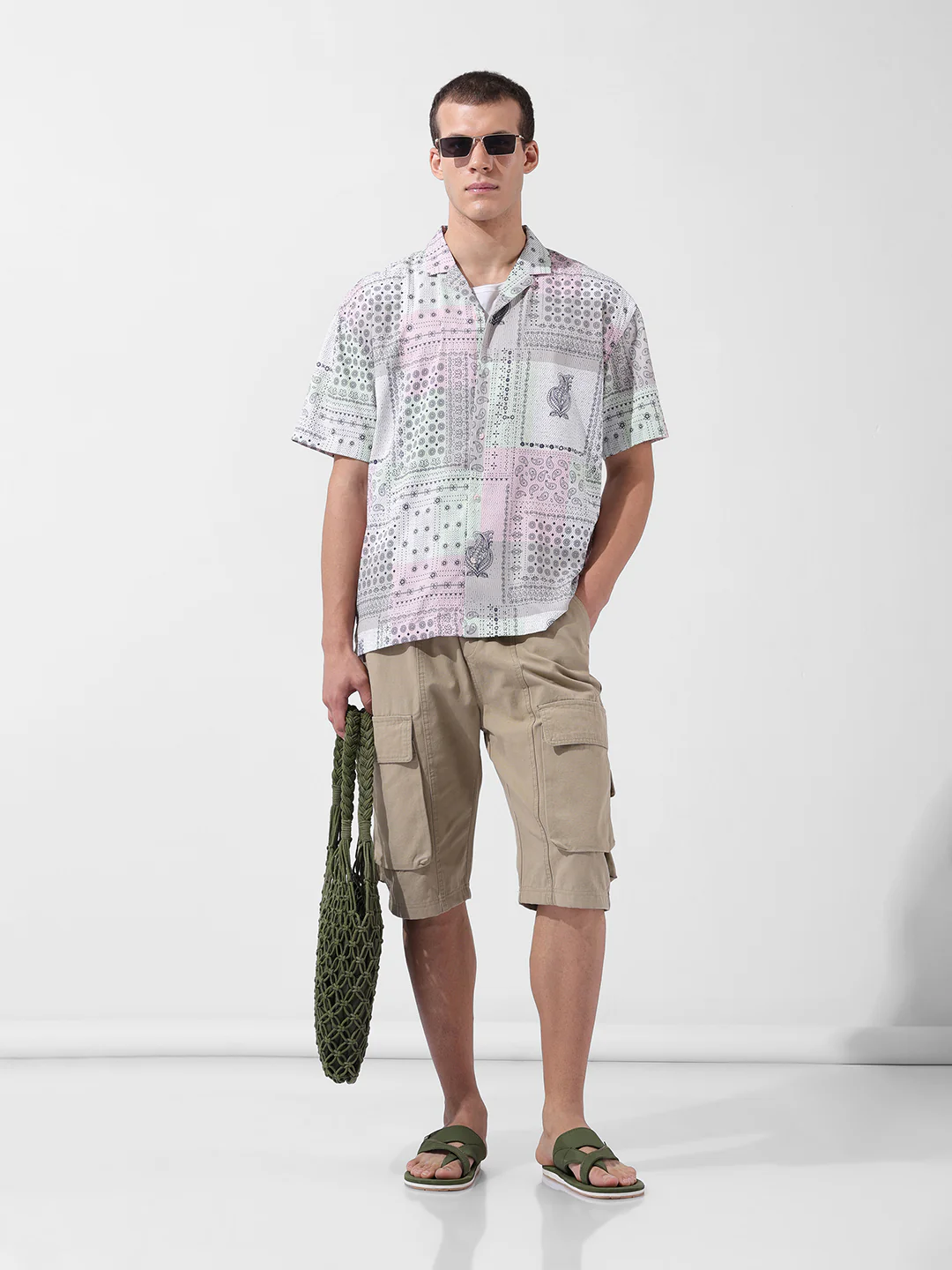 Men's Multicolor Relaxed Fit Printed Resort Wear Shirt - Image 8