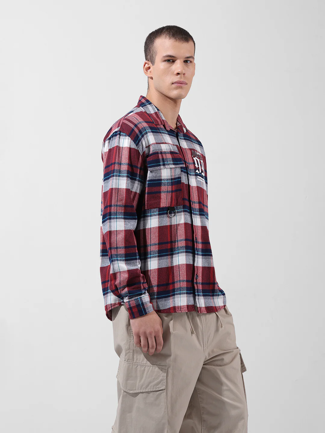 Men's Red Relaxed Fit Graphic Printed Street Wear Shirt - Image 3