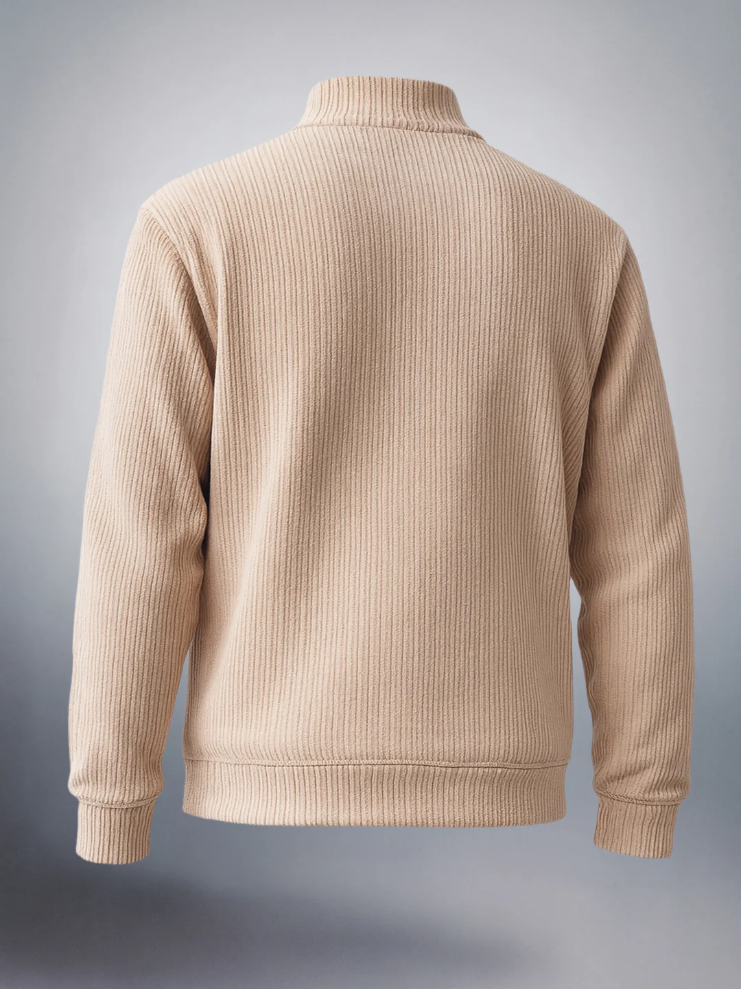 Men's Stone Relaxed Fit Solid Street Wear Sweatshirts - Image 2