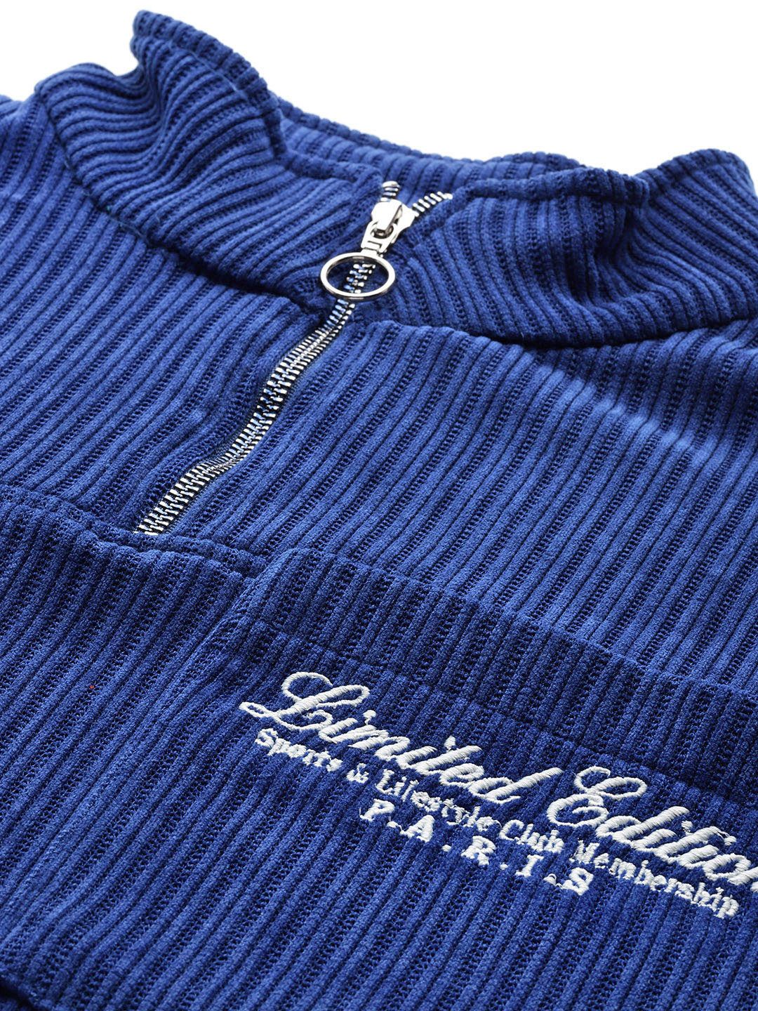 Men's Peacoat Relaxed Fit Solid Street Wear Sweatshirts - Image 7