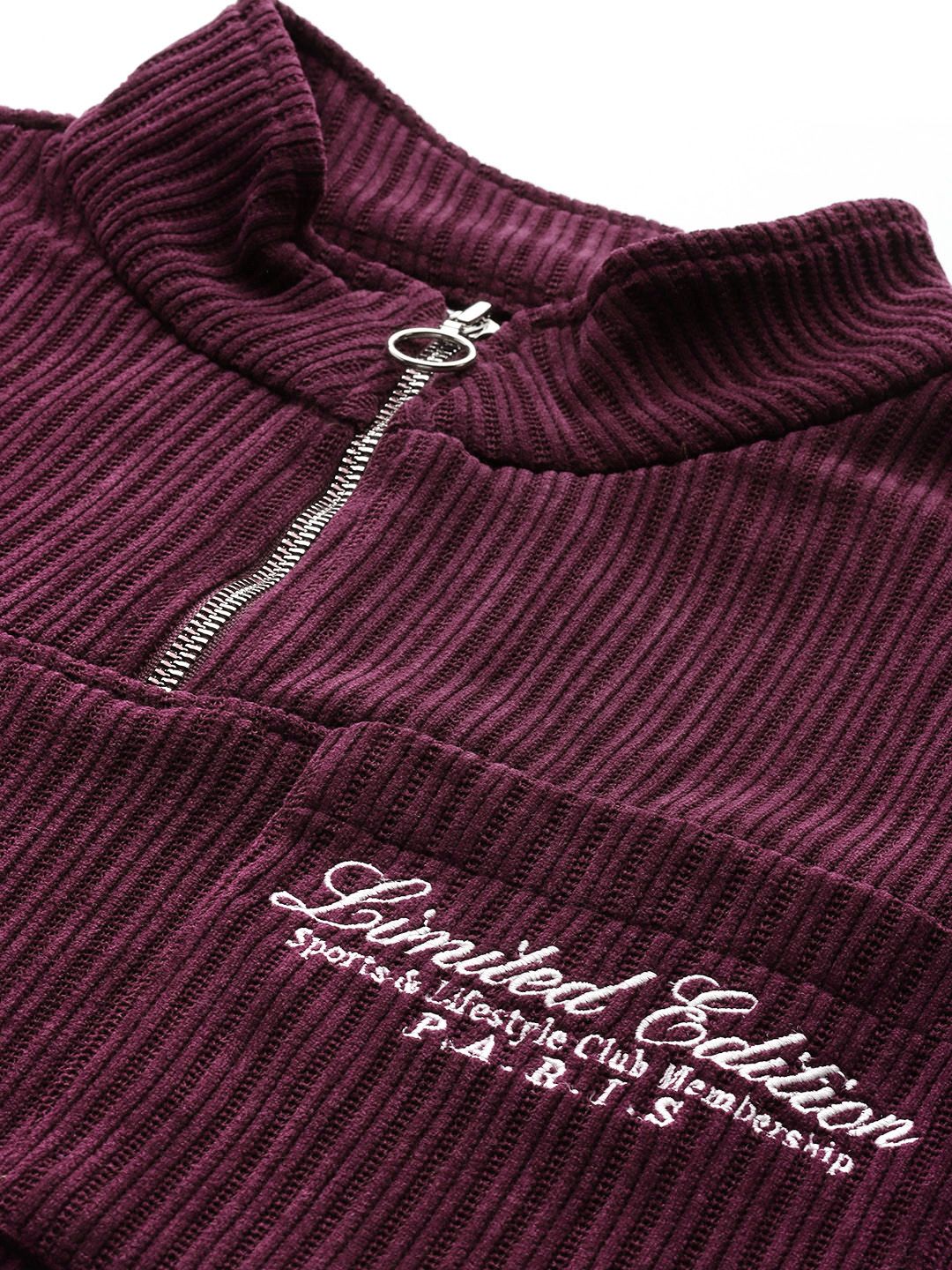 Men's Maroon Relaxed Fit Solid Street Wear Sweatshirts - Image 7