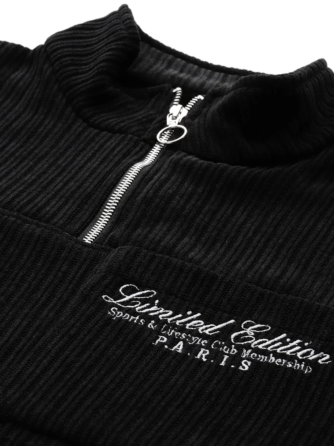 Men's Black Relaxed Fit Solid Street Wear Sweatshirts - Image 7