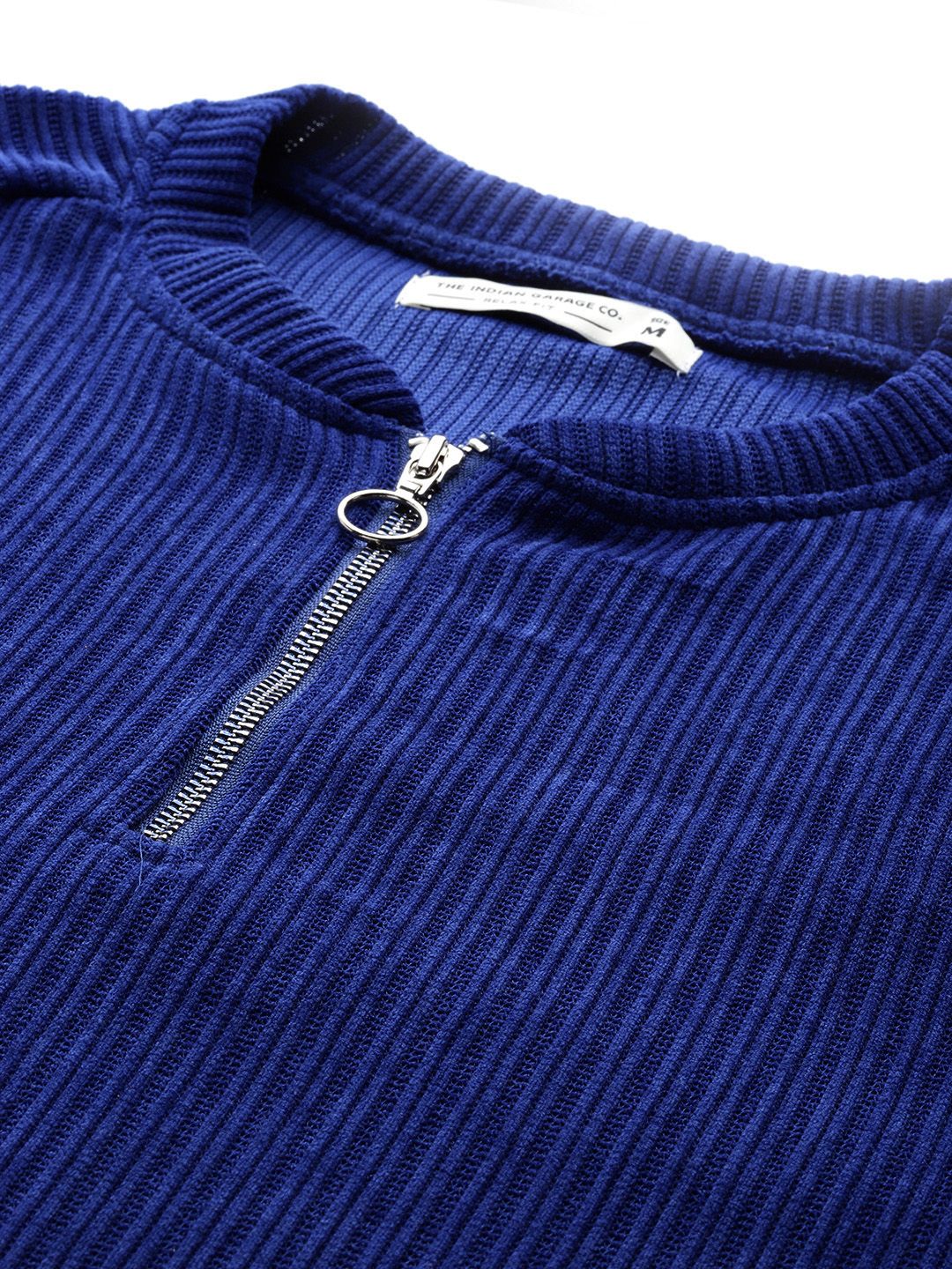 Men's Peacoat Relaxed Fit Solid Street Wear Sweatshirts - Image 7