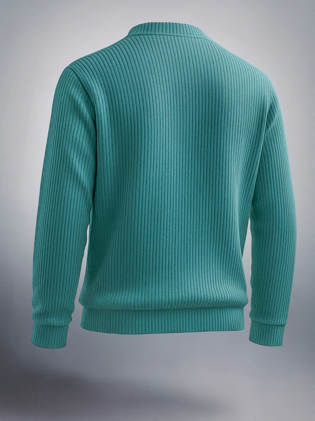 Men's Deep Emerald Relaxed Fit Solid Street Wear Sweatshirts - Image 2