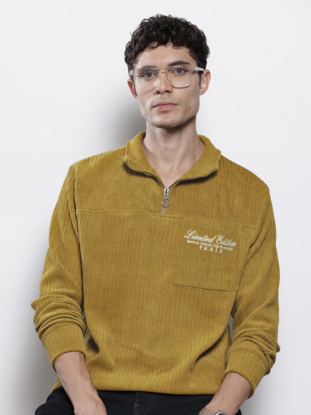 Men's Antique Moss Relaxed Fit Solid Street Wear Sweatshirts - Image 3
