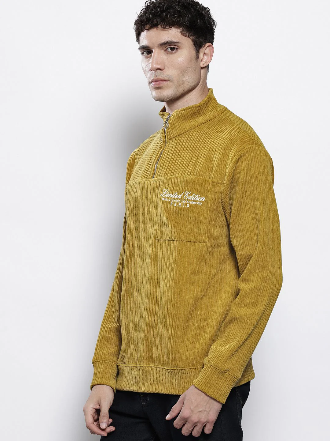 Men's Antique Moss Relaxed Fit Solid Street Wear Sweatshirts - Image 4