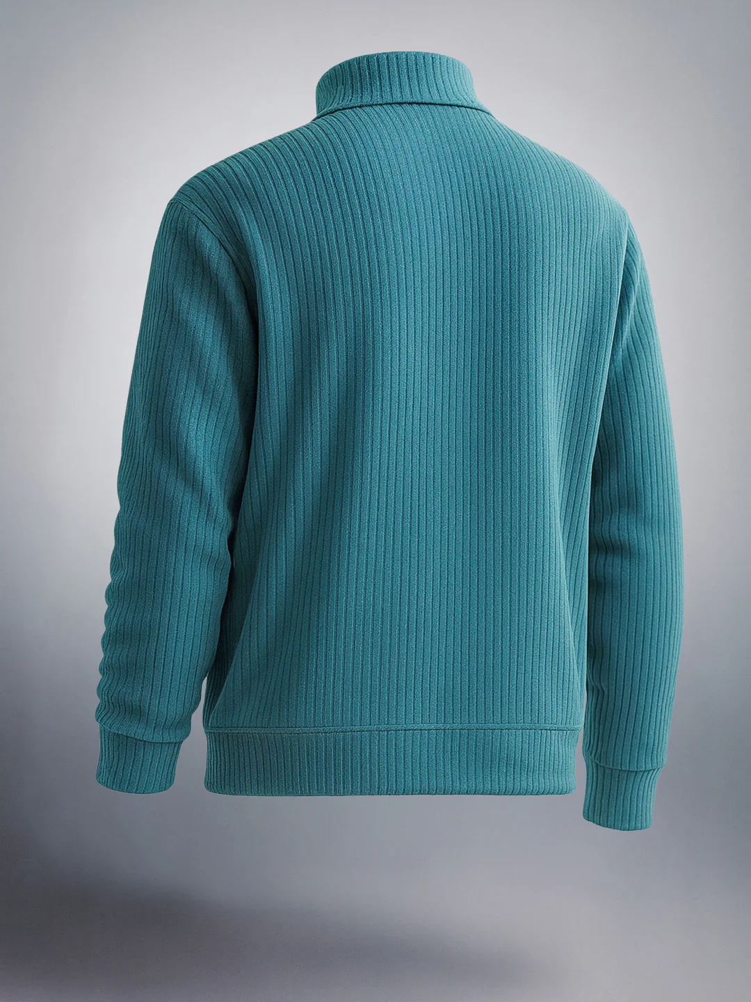Men's Deep Emerald Relaxed Fit Solid Street Wear Sweatshirts - Image 2