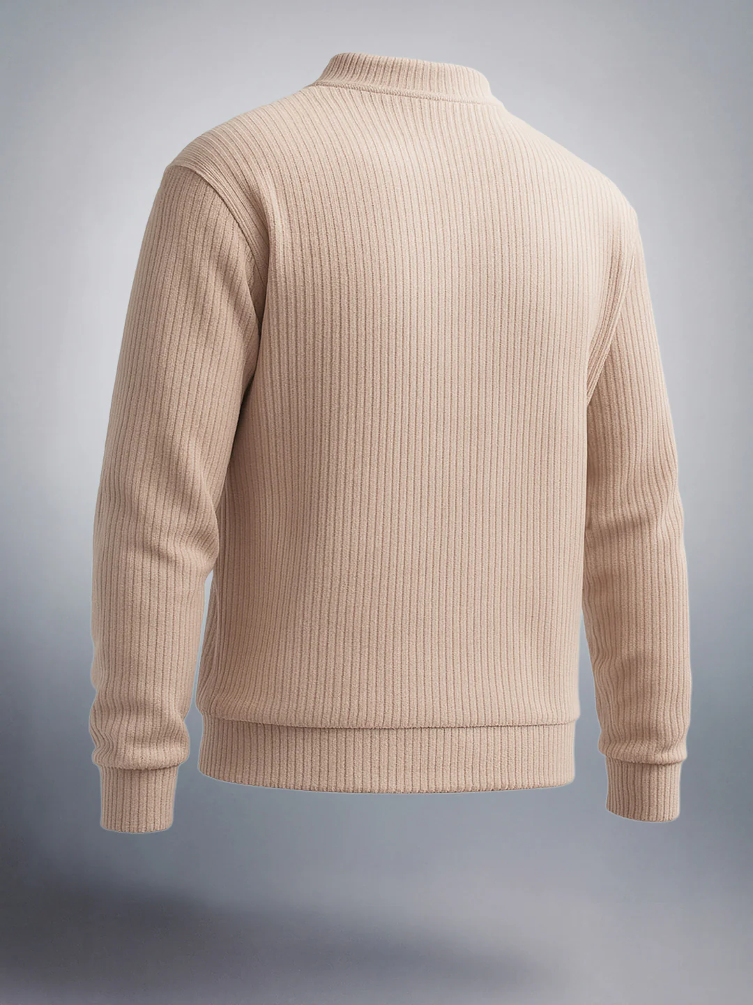 Men's Stone Relaxed Fit Solid Street Wear Sweatshirts - Image 2