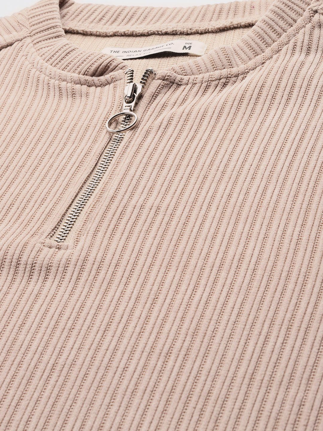 Men's Stone Relaxed Fit Solid Street Wear Sweatshirts - Image 8