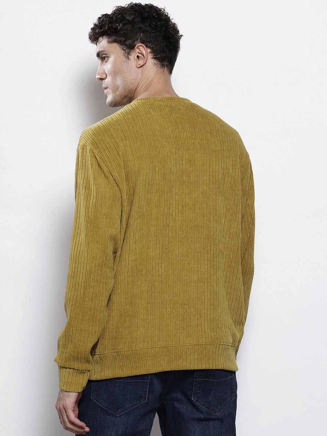Men's Antique Moss Relaxed Fit Solid Street Wear Sweatshirts - Image 6