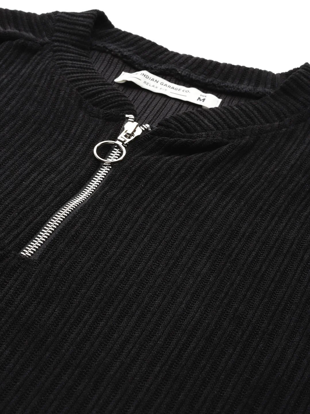 Men's Black Relaxed Fit Solid Street Wear Sweatshirts - Image 7