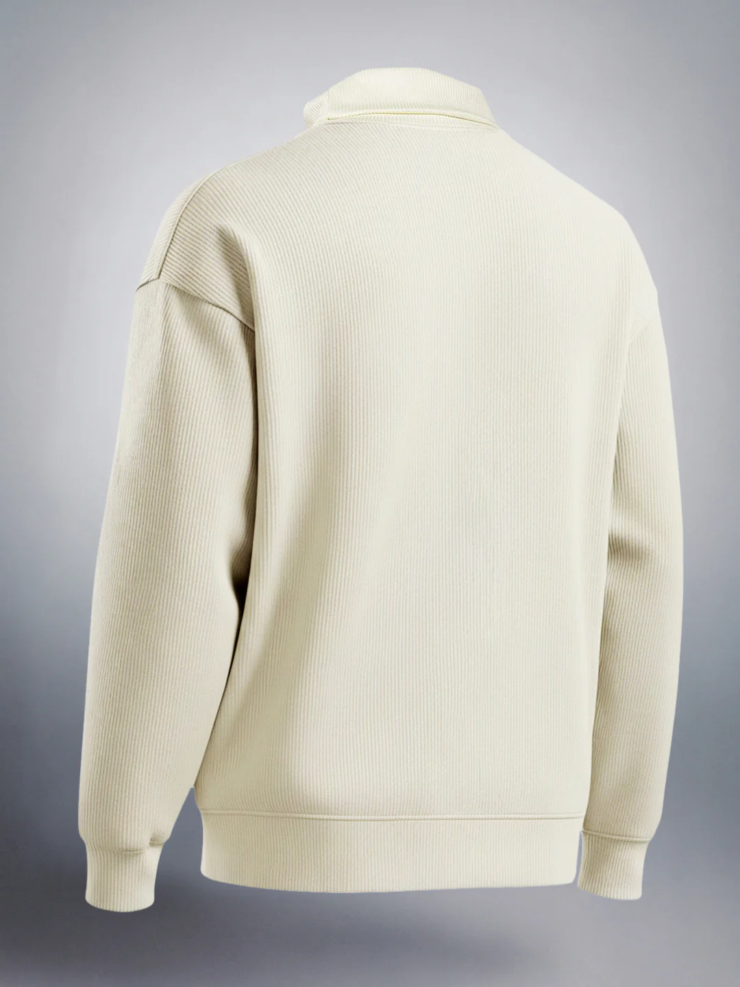 Men's Off White Relaxed Fit Solid Casual Sweatshirts - Image 2