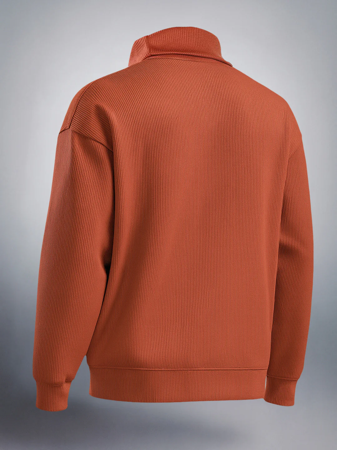 Men's Warm Amber Relaxed Fit Solid Casual Sweatshirts - Image 2