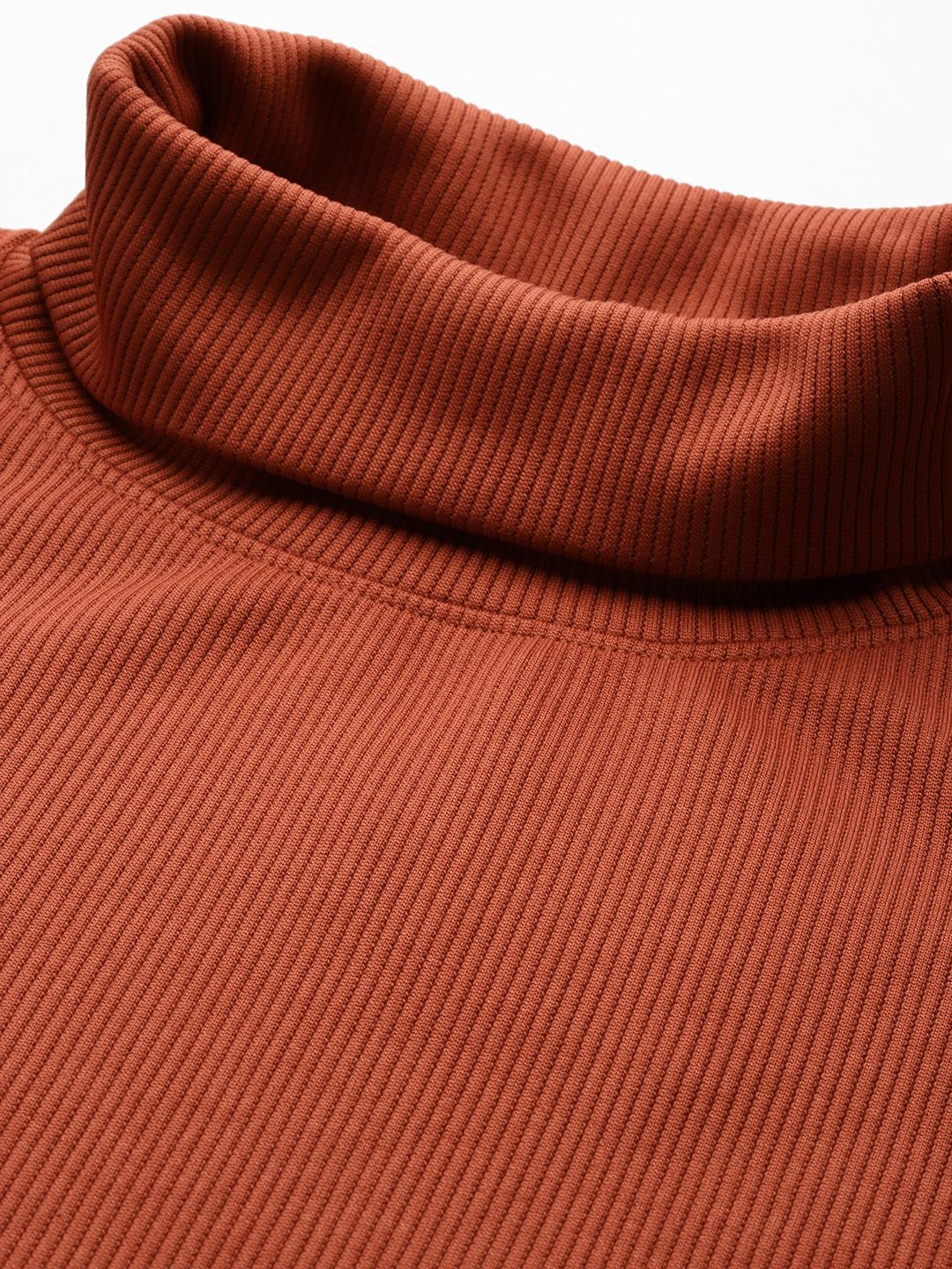 Men's Warm Amber Relaxed Fit Solid Casual Sweatshirts - Image 7