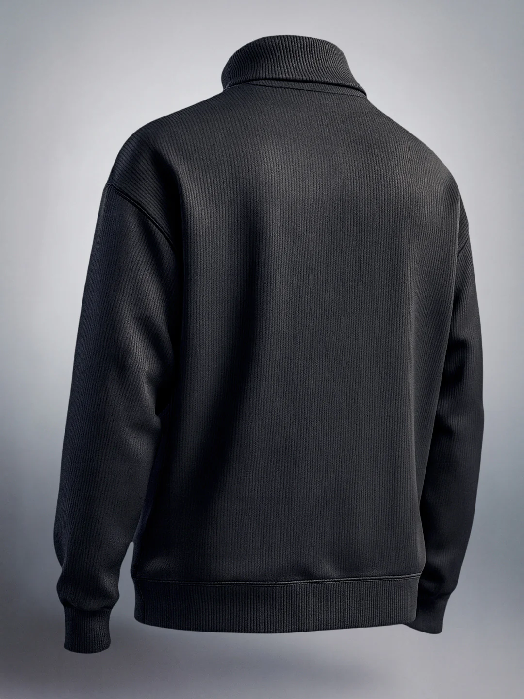 Men's Black Relaxed Fit Solid Casual Sweatshirts - Image 2