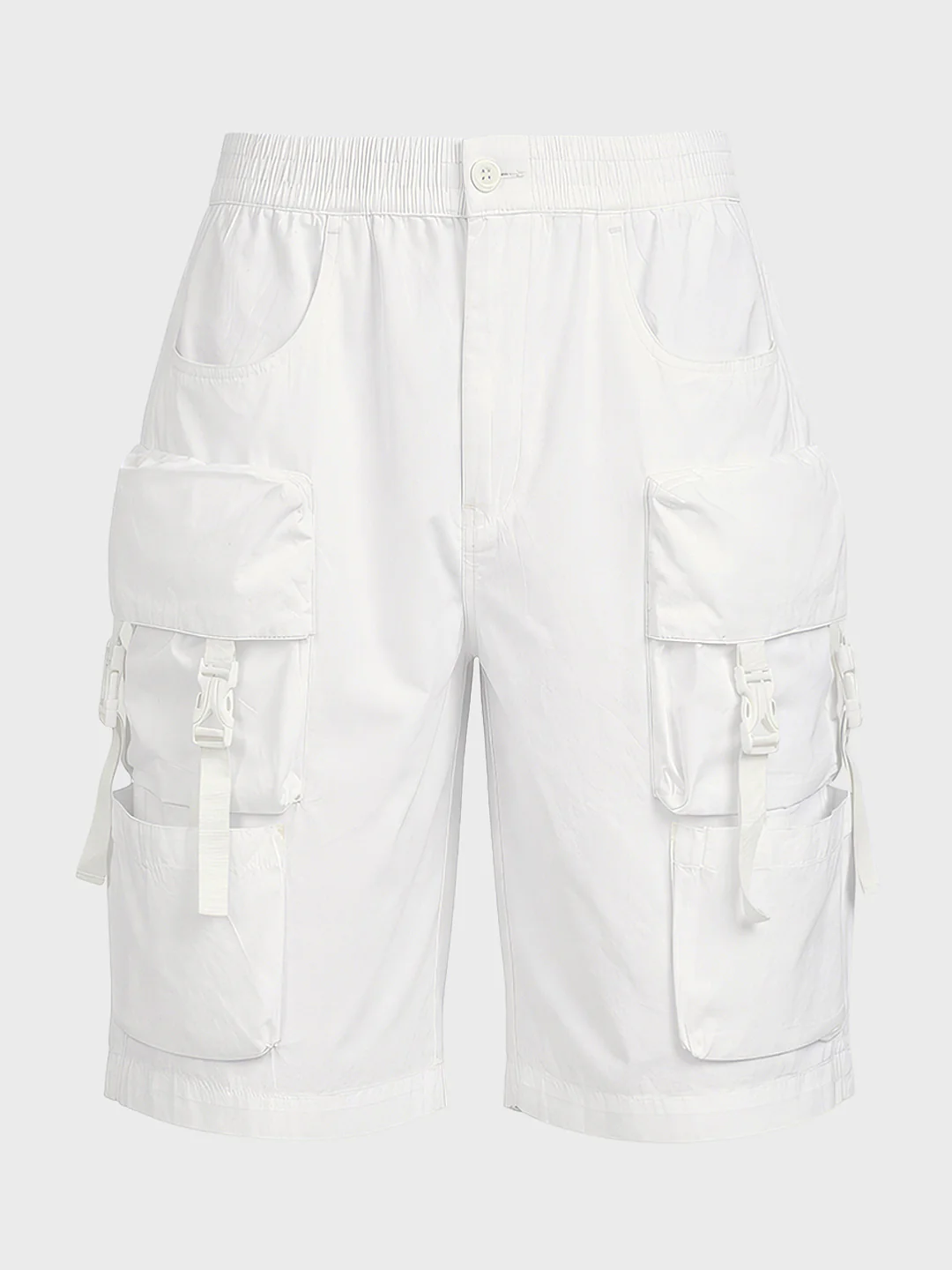 Men's White Relaxed Fit Utility Shorts - Image 5