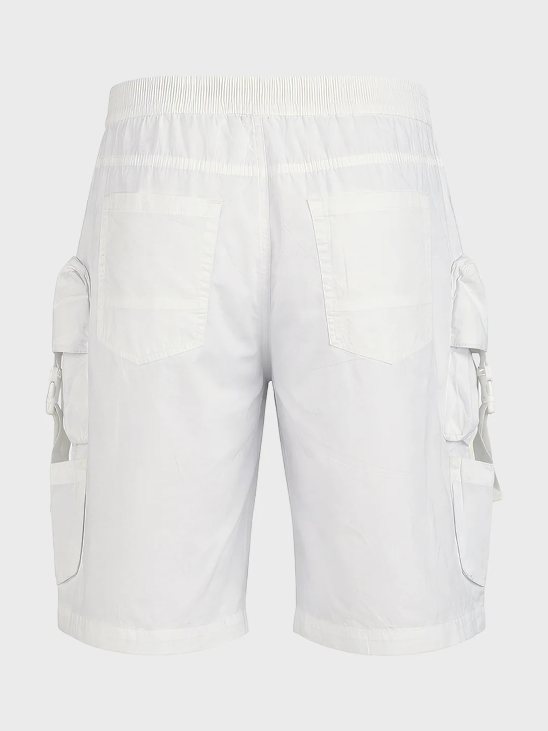 Men's White Relaxed Fit Utility Shorts - Image 6