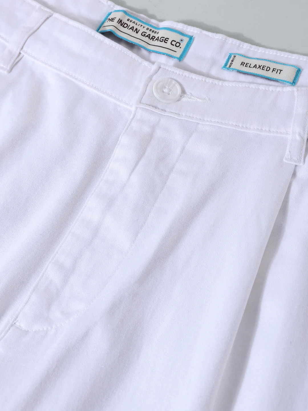 Men's White Relaxed Fit Solid Casual Chinos - Image 6