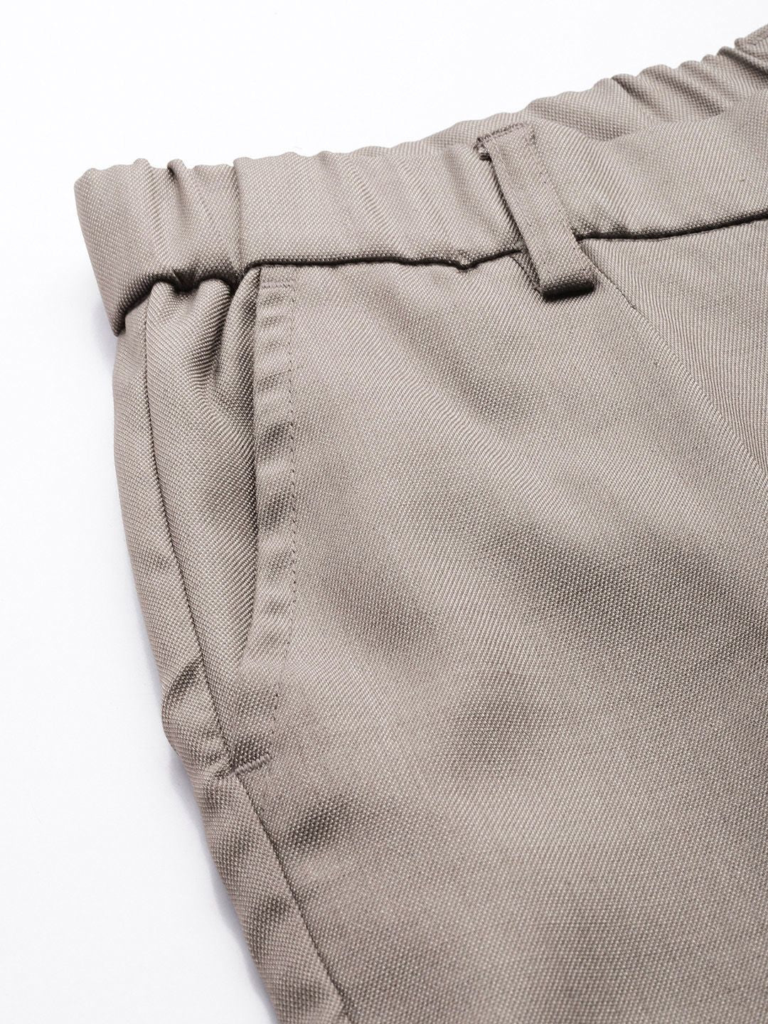 Men's Grey Relaxed Fit Textured Formal Trouser - Image 6