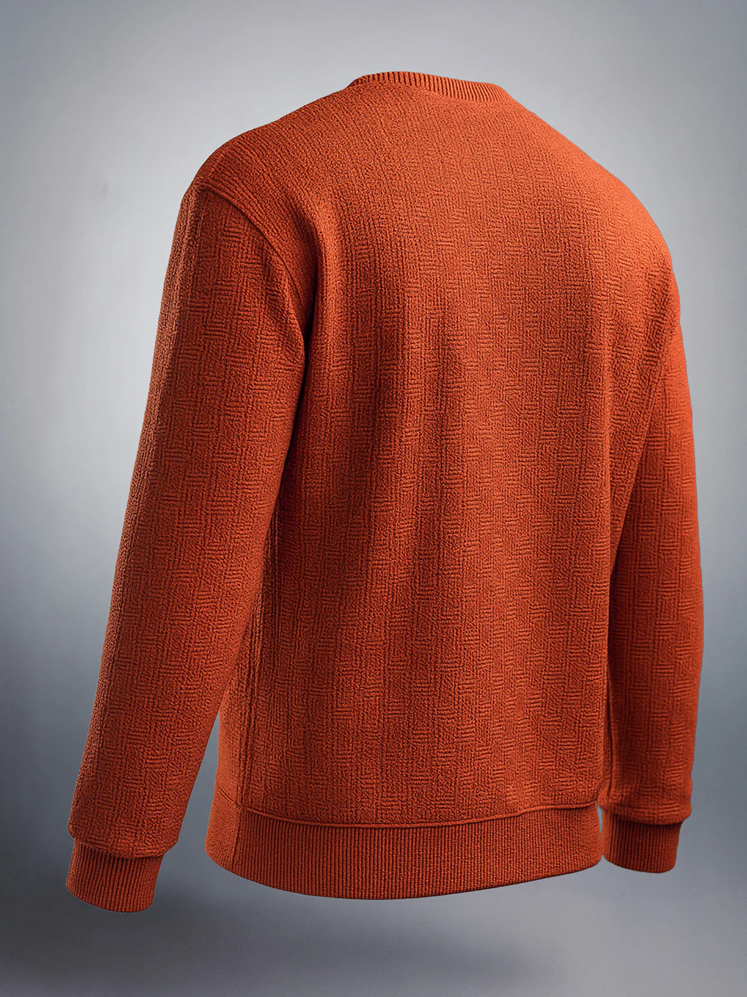 Men's Warm Amber Relaxed Fit Solid Street Wear Sweatshirts - Image 2