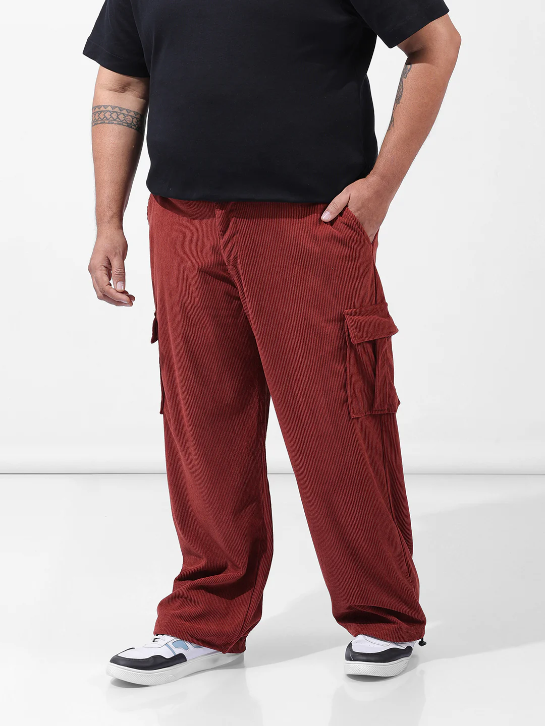 Men's Rust Loose Cargo Utility Joggers - Image 2