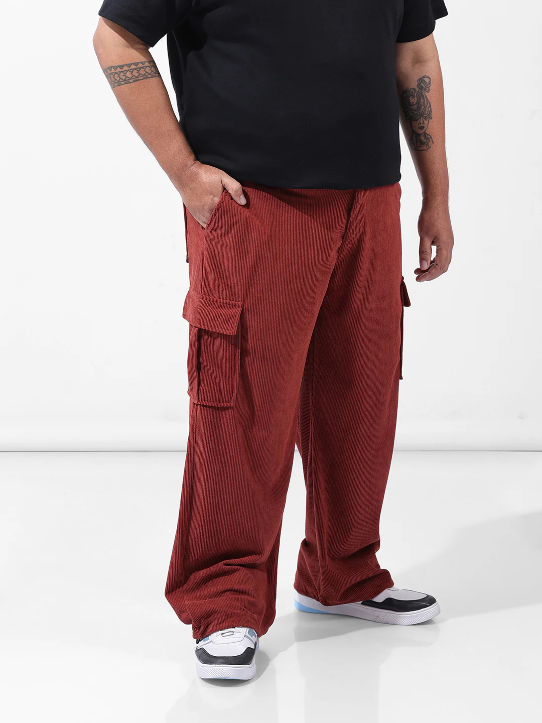 Men's Rust Loose Cargo Utility Joggers - Image 3