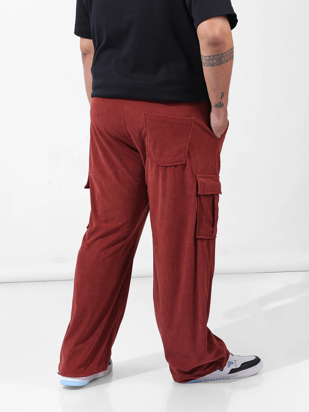 Men's Rust Loose Cargo Utility Joggers - Image 4