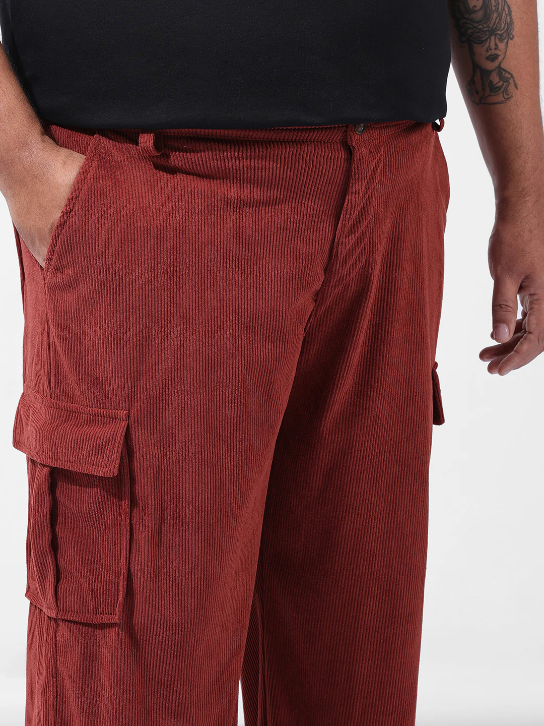 Men's Rust Loose Cargo Utility Joggers - Image 5