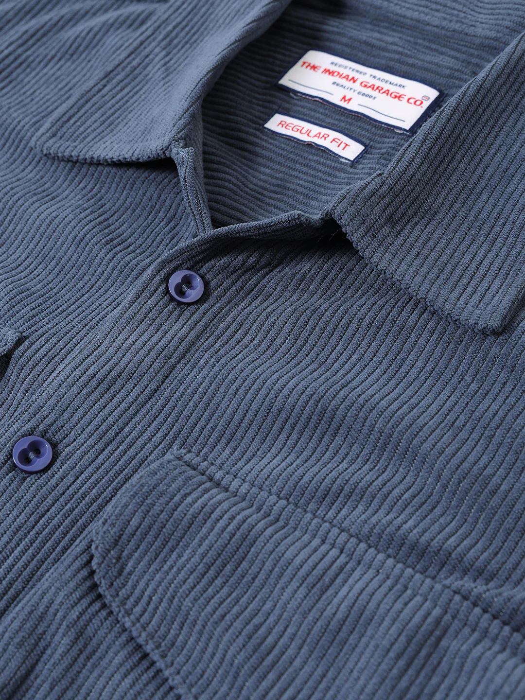Men's Steel Blue Regular Fit Solid Casual Shirt - Image 6