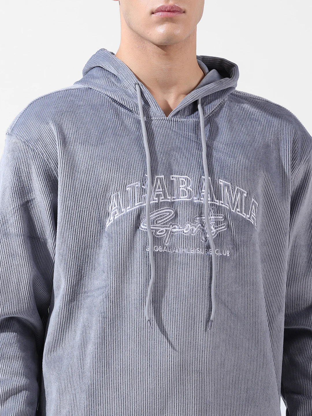 Men's Steel grey Regular Fit Textured Casual Sweatshirts - Image 8
